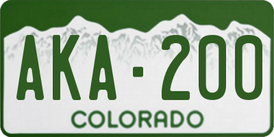 CO license plate AKA200