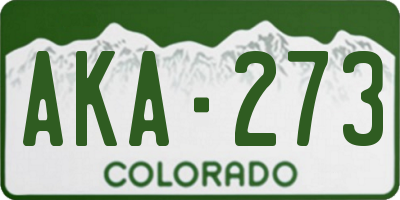 CO license plate AKA273