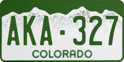 CO license plate AKA327