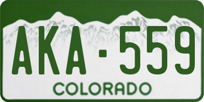 CO license plate AKA559