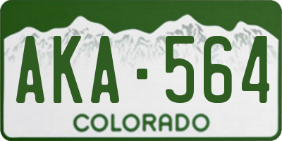 CO license plate AKA564