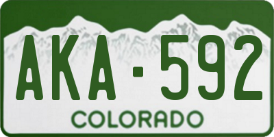 CO license plate AKA592