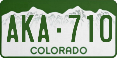 CO license plate AKA710