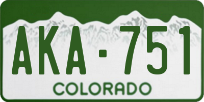 CO license plate AKA751