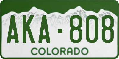 CO license plate AKA808