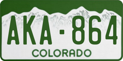 CO license plate AKA864