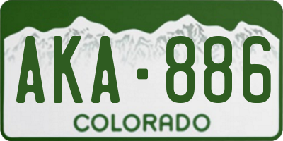 CO license plate AKA886