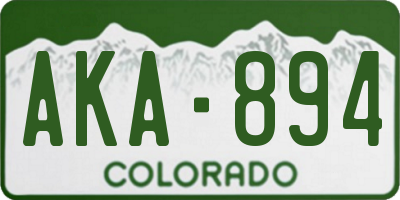 CO license plate AKA894
