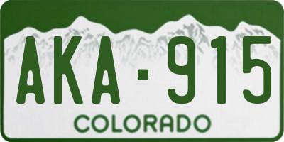CO license plate AKA915