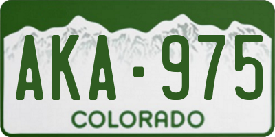 CO license plate AKA975