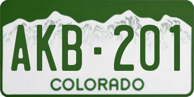 CO license plate AKB201