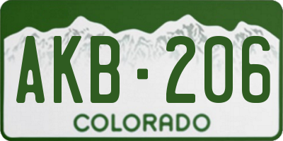 CO license plate AKB206