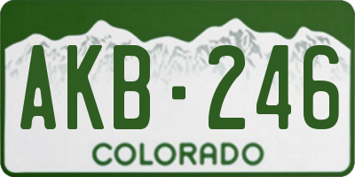 CO license plate AKB246