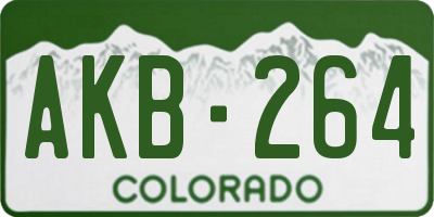 CO license plate AKB264