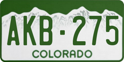 CO license plate AKB275