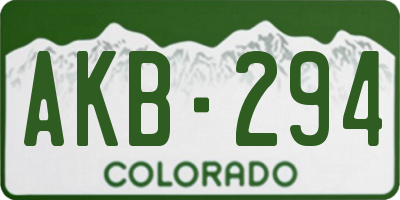 CO license plate AKB294