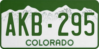 CO license plate AKB295