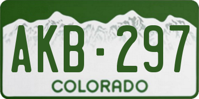 CO license plate AKB297