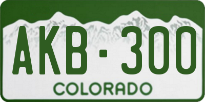 CO license plate AKB300