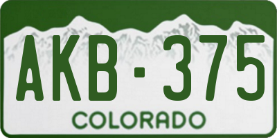 CO license plate AKB375
