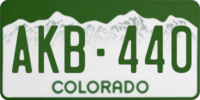 CO license plate AKB440