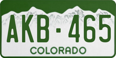 CO license plate AKB465