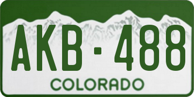 CO license plate AKB488