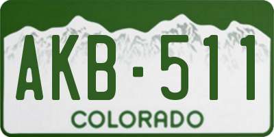 CO license plate AKB511