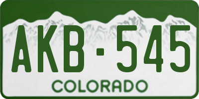 CO license plate AKB545