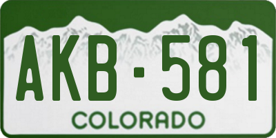 CO license plate AKB581