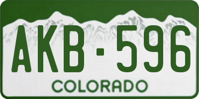 CO license plate AKB596