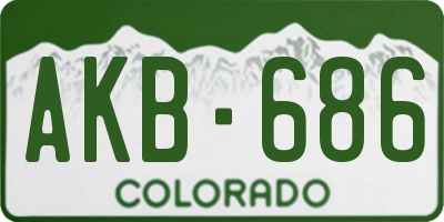 CO license plate AKB686