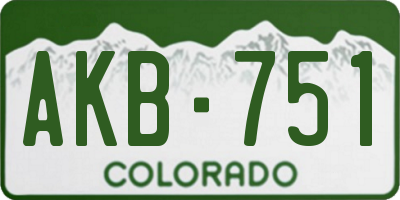 CO license plate AKB751