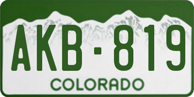 CO license plate AKB819