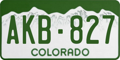 CO license plate AKB827