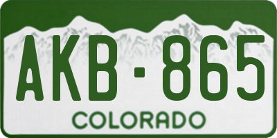 CO license plate AKB865