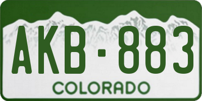 CO license plate AKB883