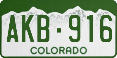 CO license plate AKB916
