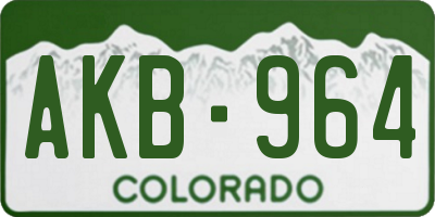 CO license plate AKB964