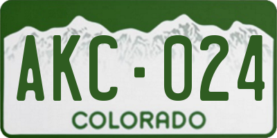 CO license plate AKC024