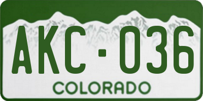 CO license plate AKC036