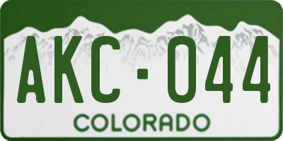 CO license plate AKC044