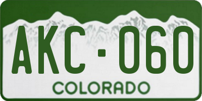 CO license plate AKC060