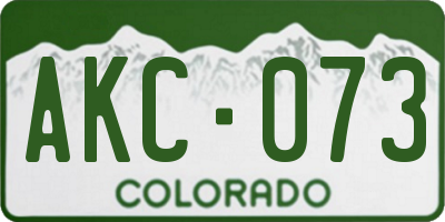 CO license plate AKC073