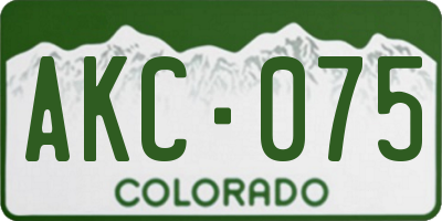 CO license plate AKC075