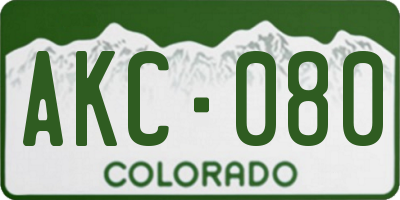 CO license plate AKC080