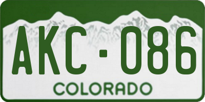 CO license plate AKC086
