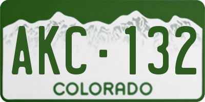 CO license plate AKC132