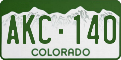 CO license plate AKC140