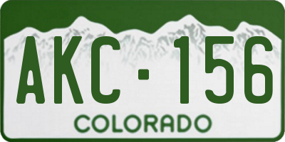 CO license plate AKC156